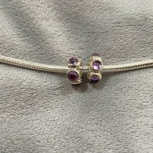 Pandora amethyst cabochon sterling silver charms